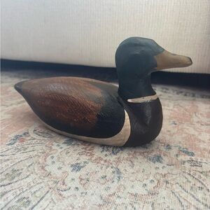 Carved Wooden Duck Decor